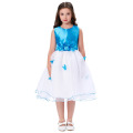 Grace Karin Sleeveless Cheap Flower Girl Dress White and blue CL007552-1